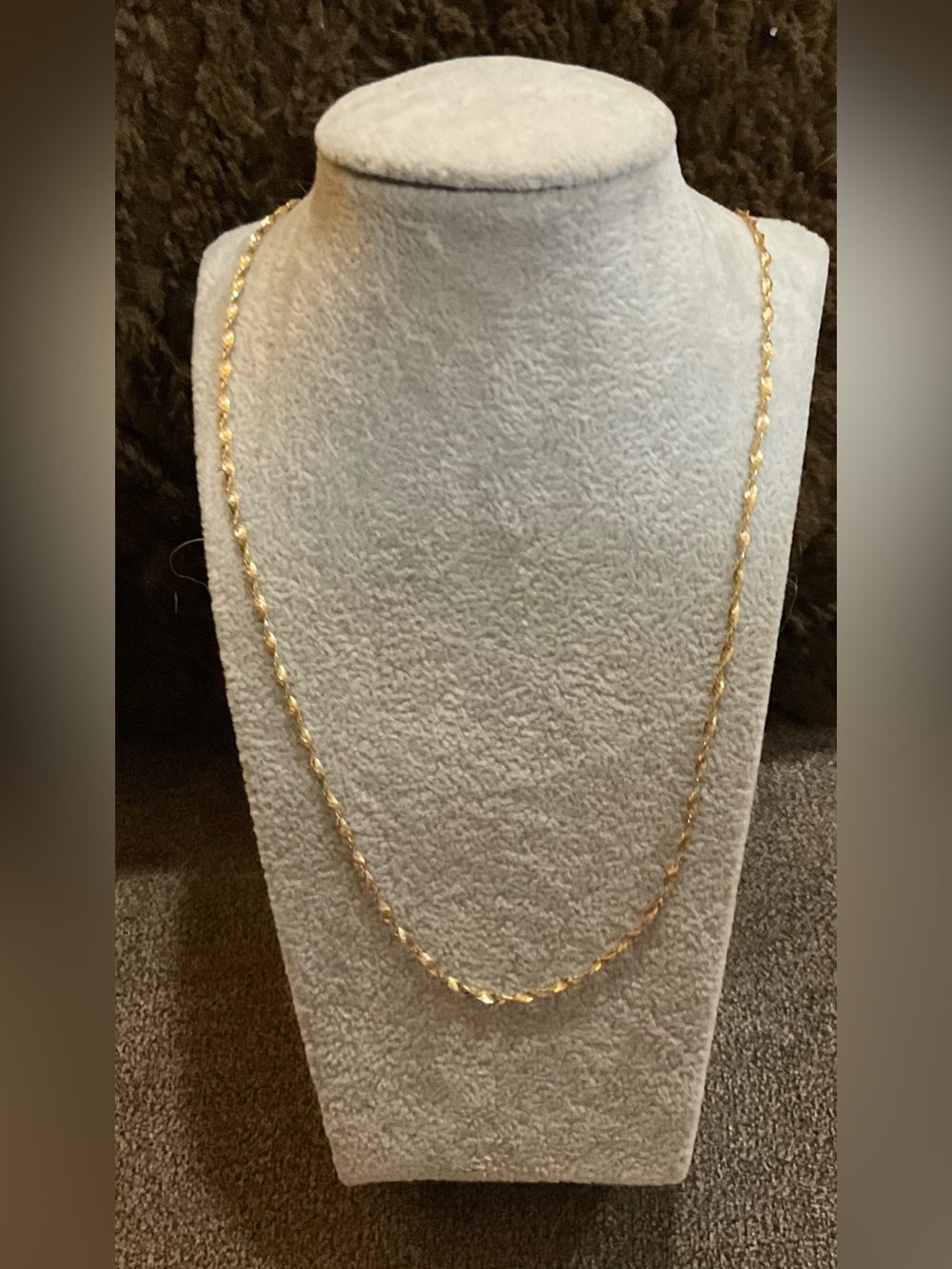 Milor 18k. Italy  Gold Twisted herringbone about 22” inch gold chain/Necklace.